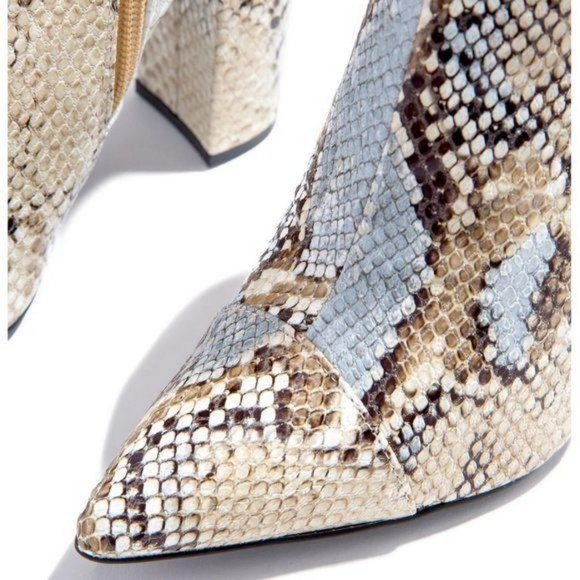 Pointy Toe Snakeskin Embossed Booties - Picture 3 of 6